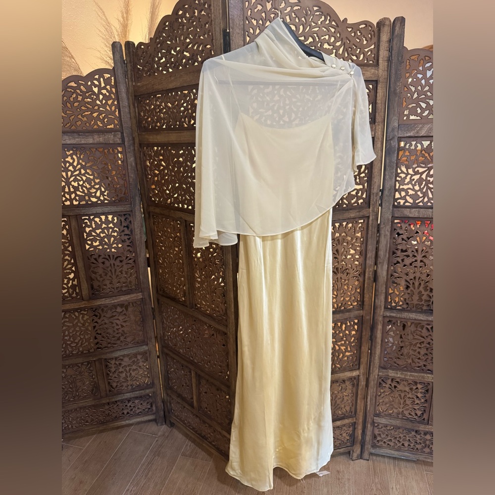 Reformation Lilibeth Silk Dress Blonde NEW NWT - Picture 4 of 6